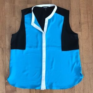 Sleeveless Sheer Button Up Top